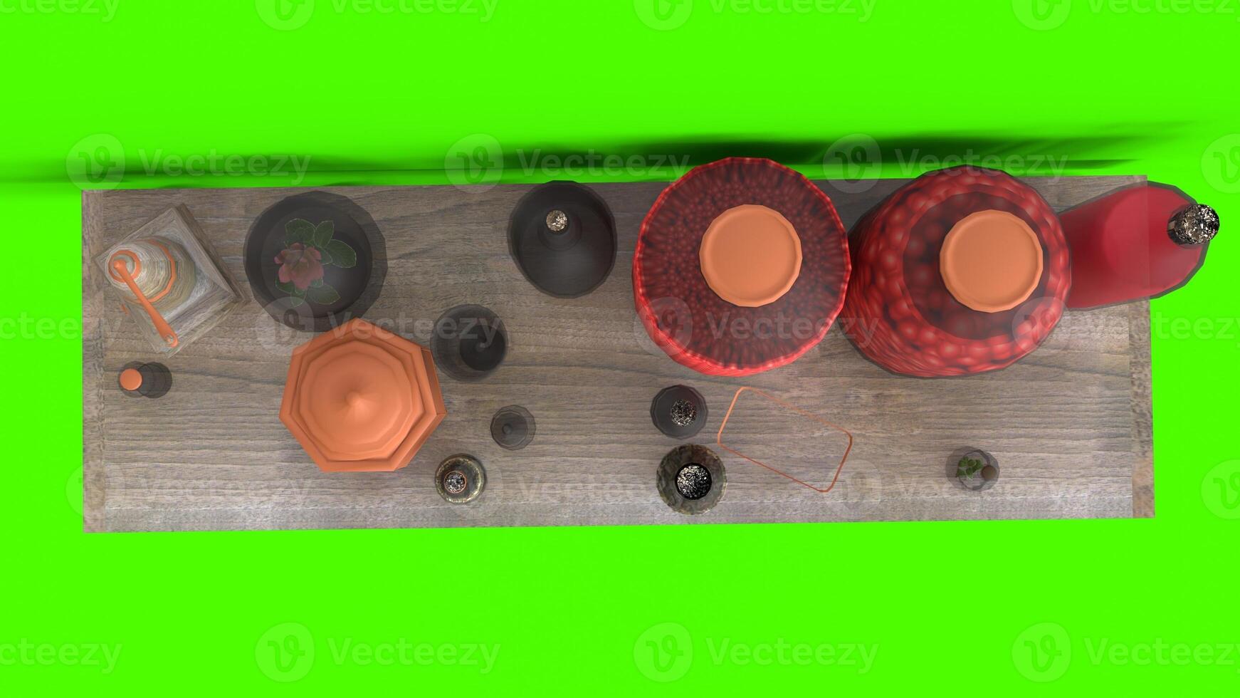pantry shelf with green background photo