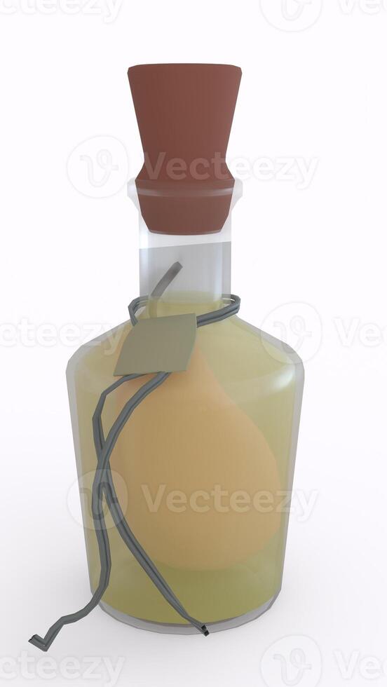 pear in a bottle with white background photo