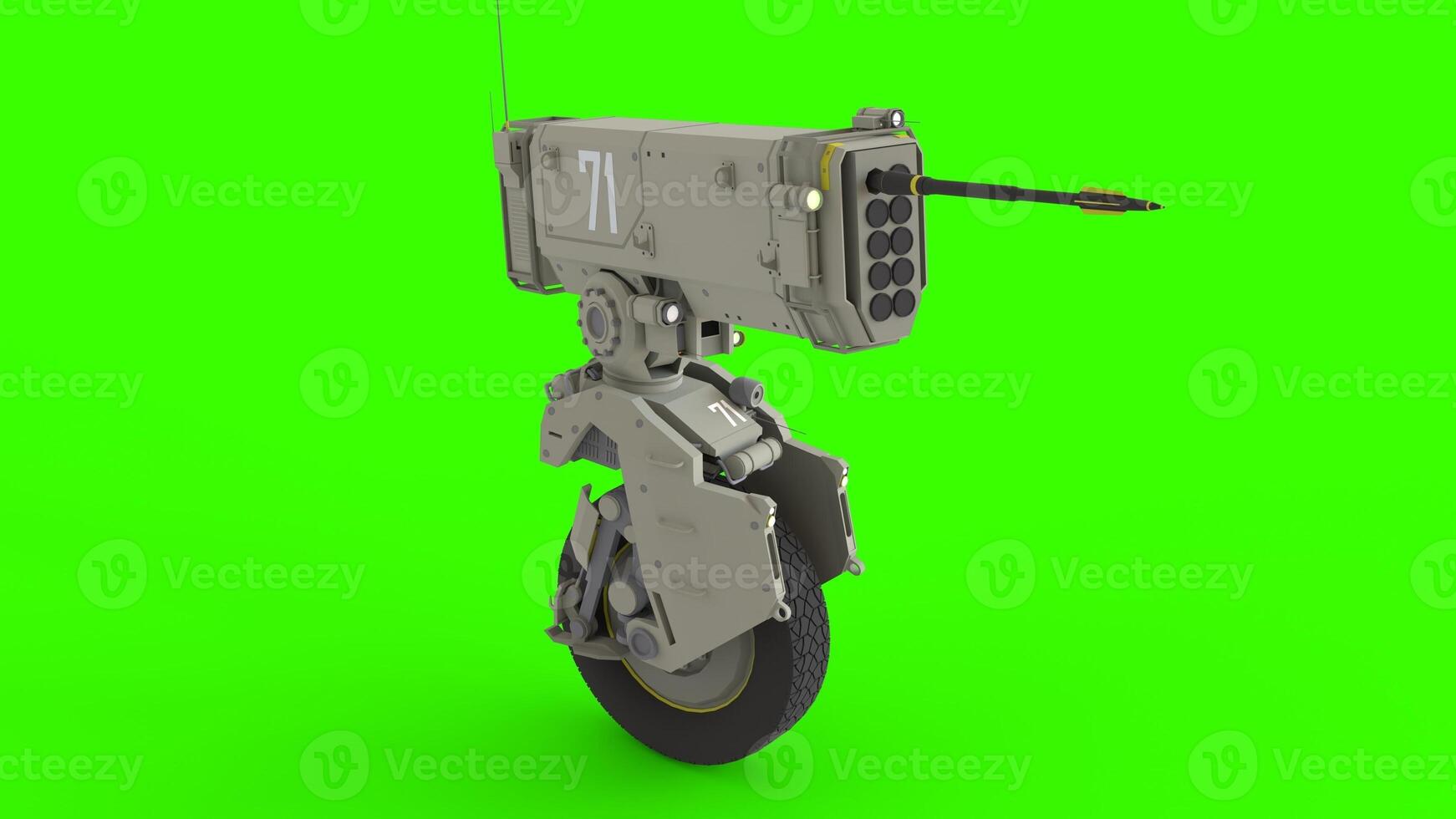 rocket launcher bike with green background photo