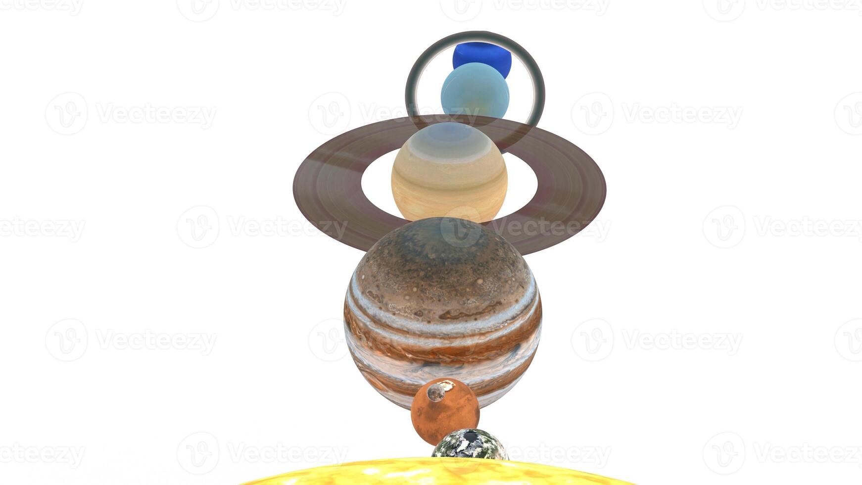 solar system with white background photo