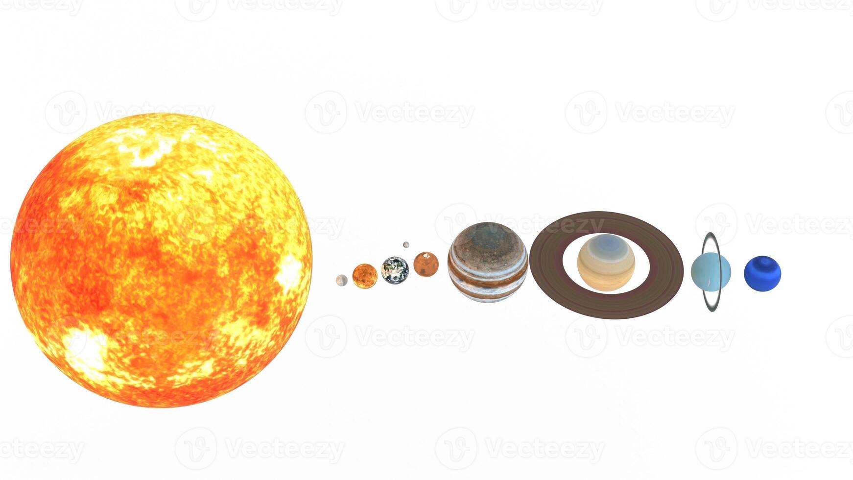 solar system with white background photo
