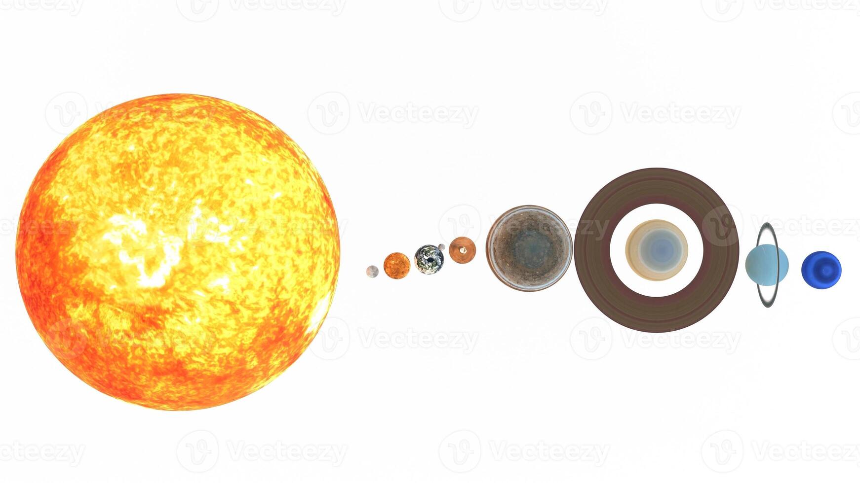 solar system with white background photo