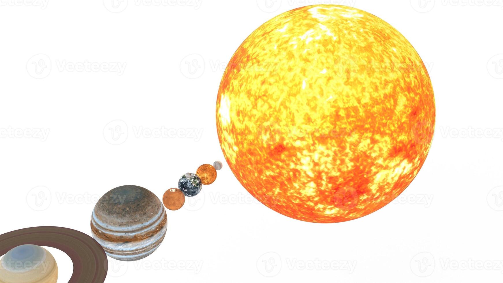 solar system with white background photo