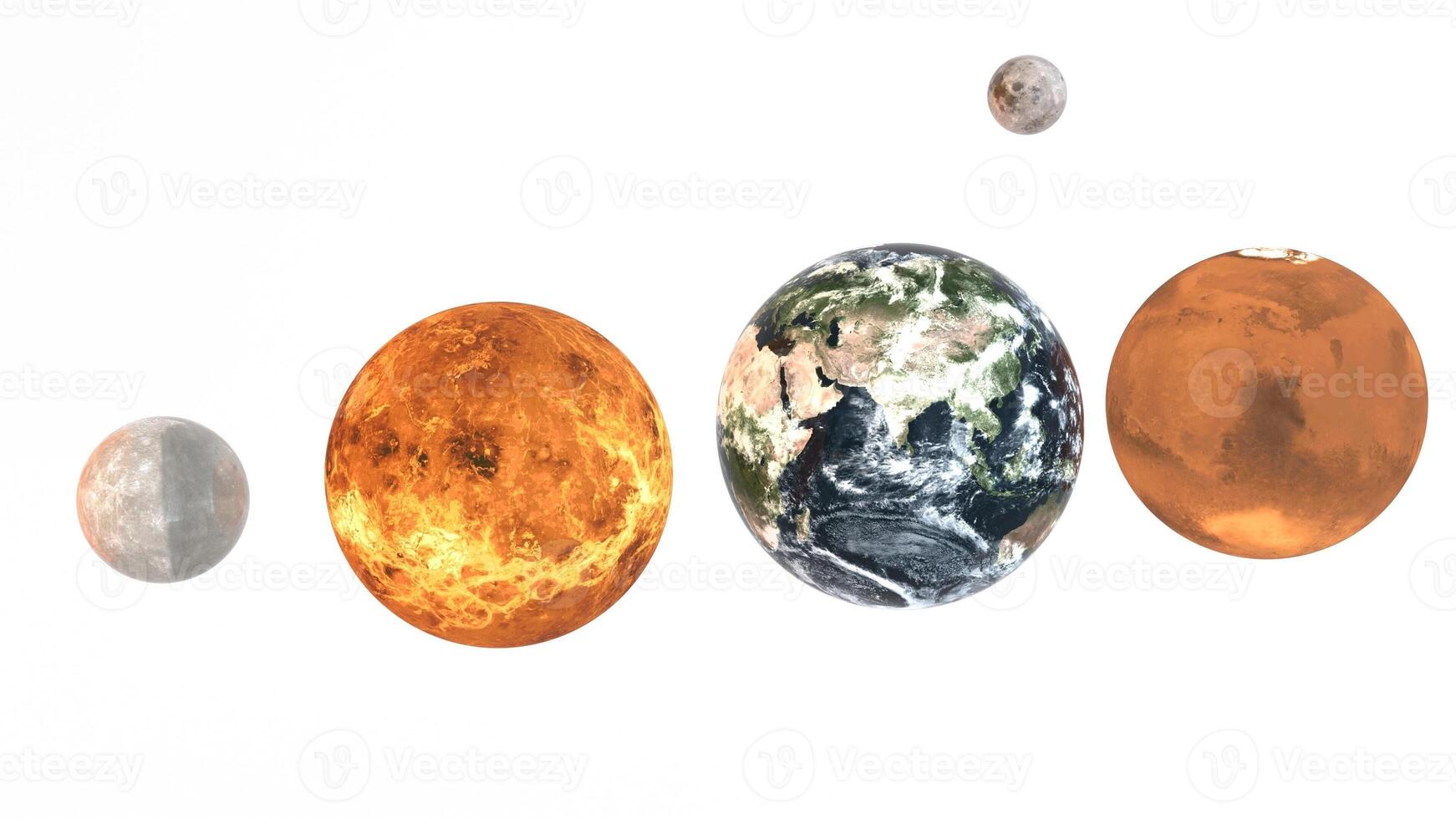 solar system with white background photo