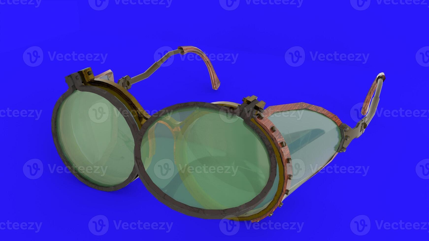 steampunk glasses with blue background photo