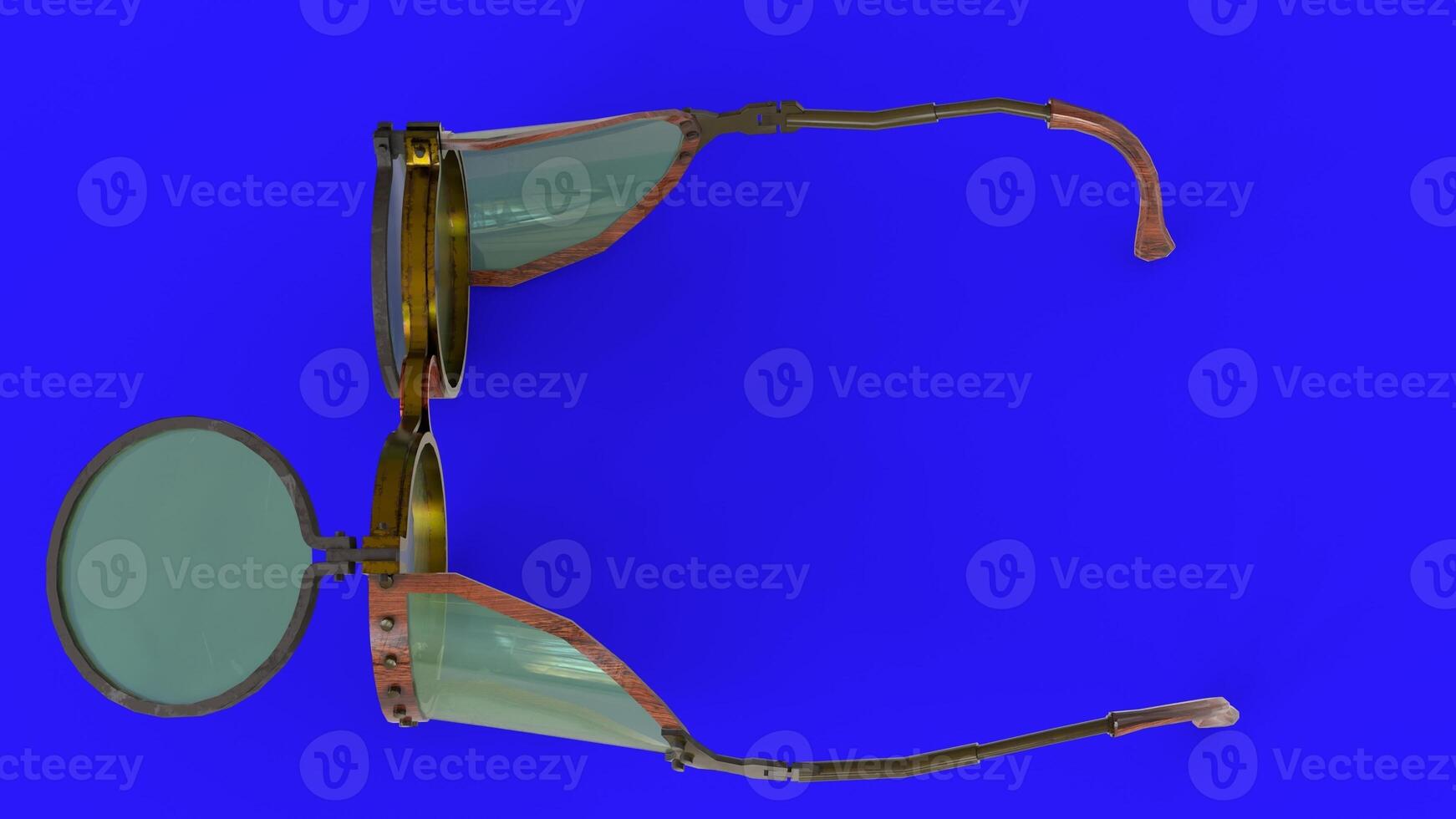 steampunk glasses with blue background photo