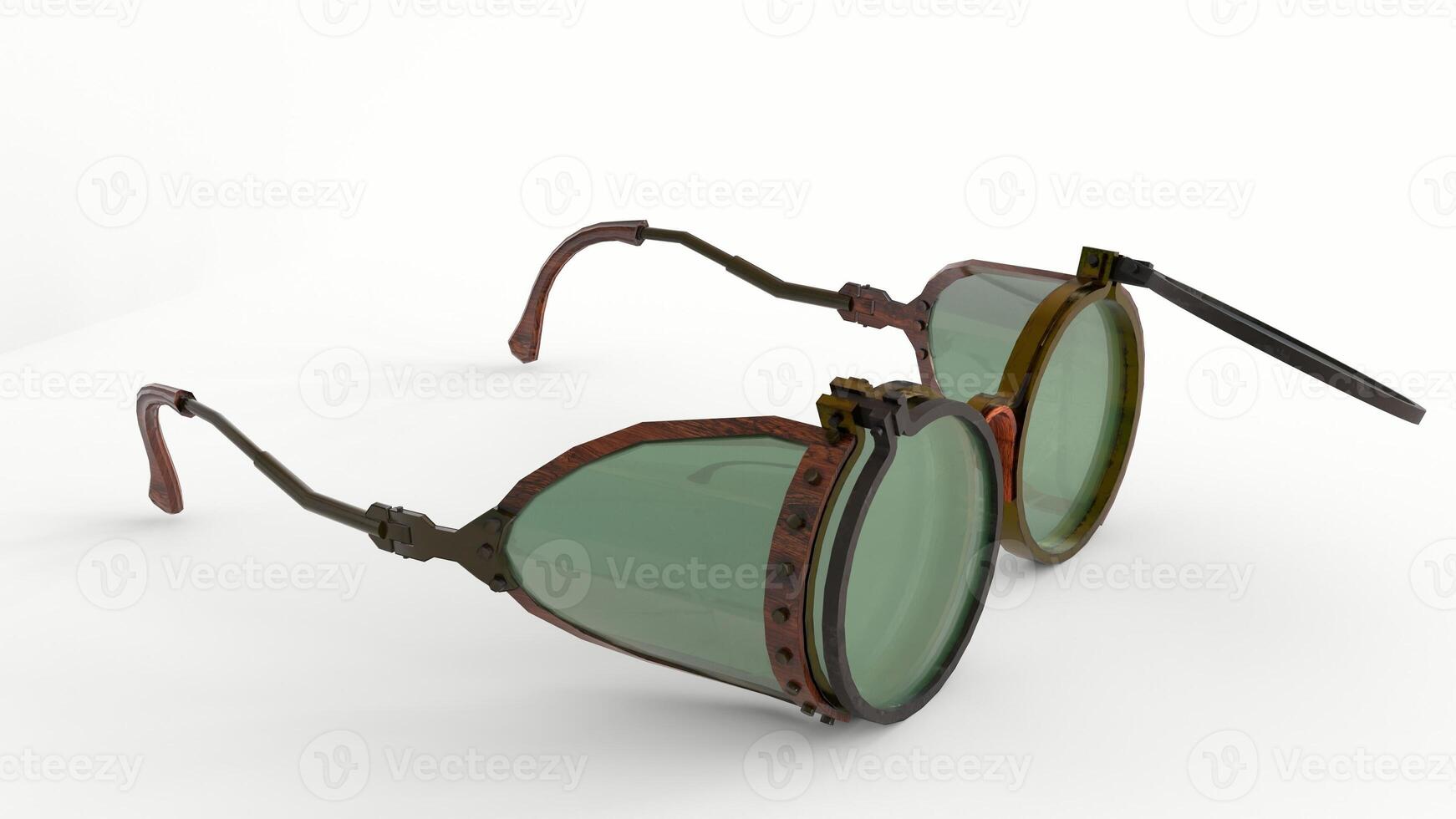steampunk glasses with white background photo