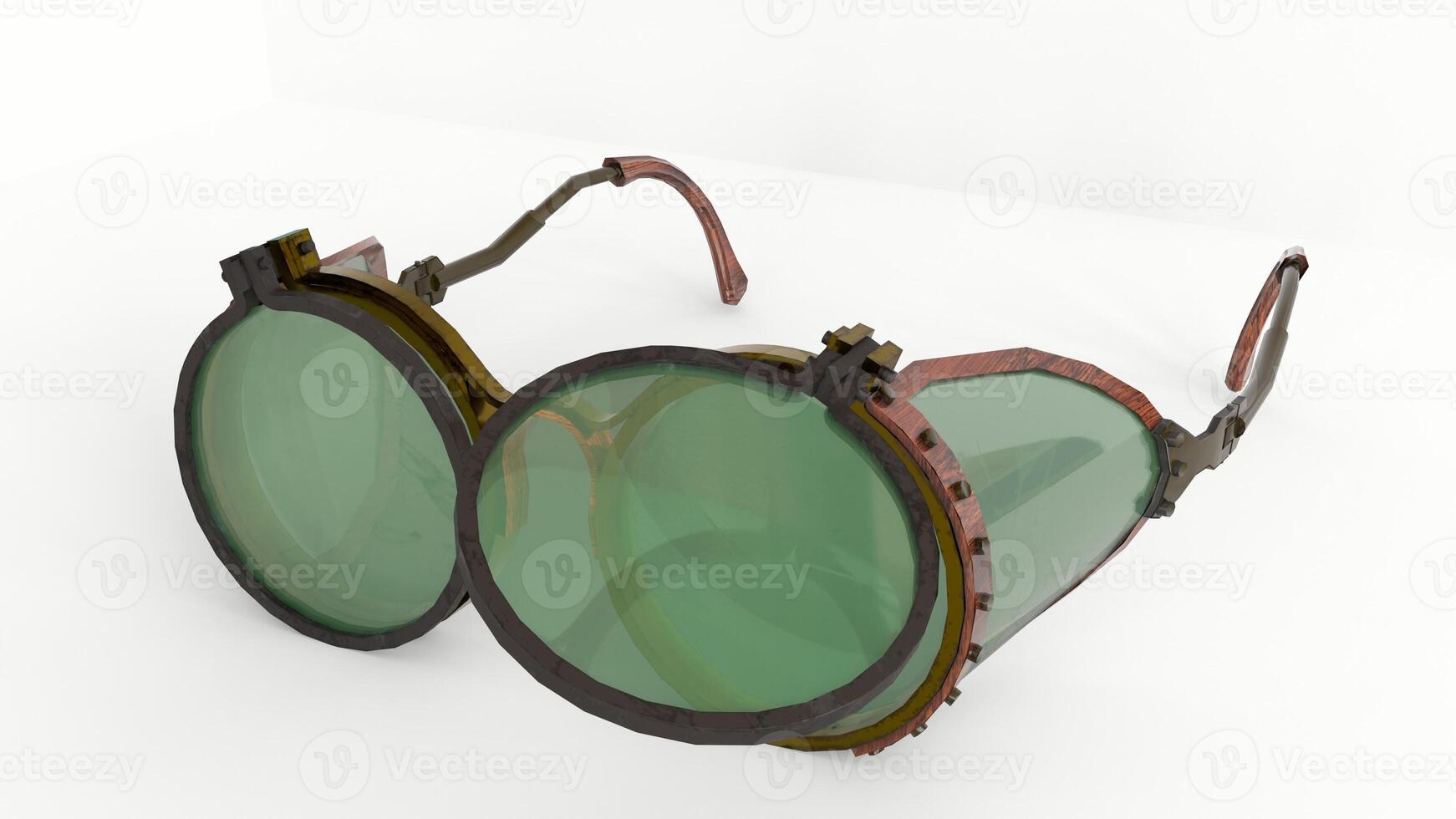 steampunk glasses with white background photo