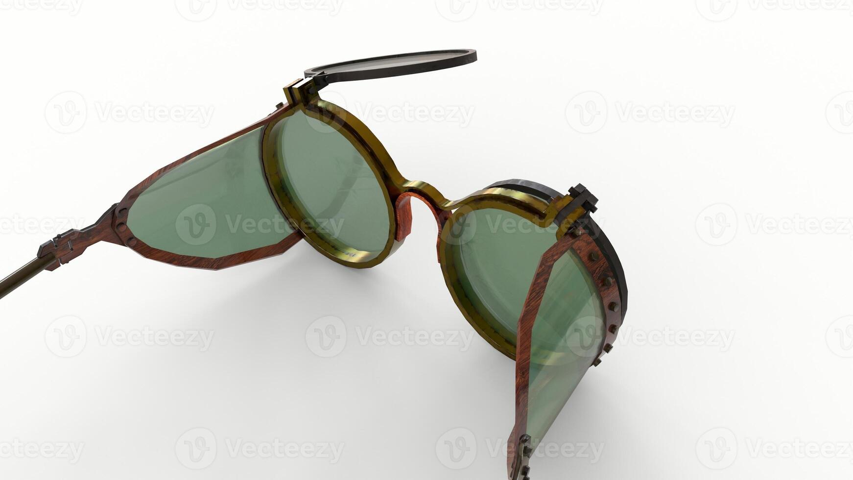 steampunk glasses with white background photo