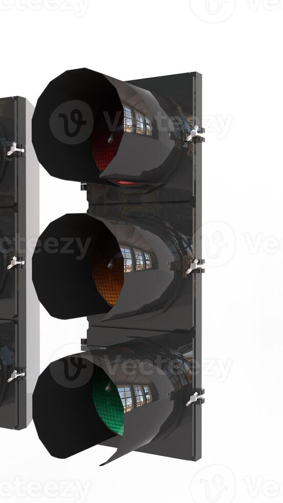 traffic signal light with white background photo