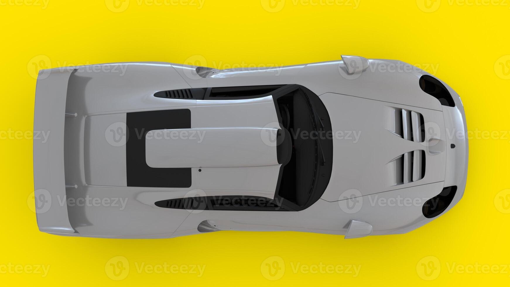 white toy car with yellow background photo