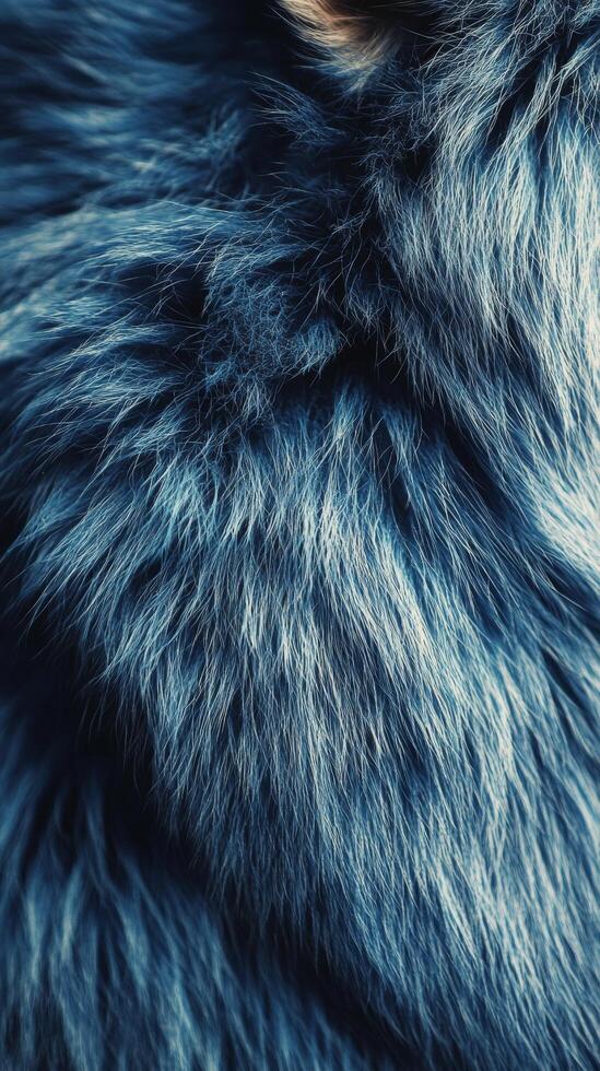 Soft blue fur texture close up showcasing vibrant hues and intricate details photo
