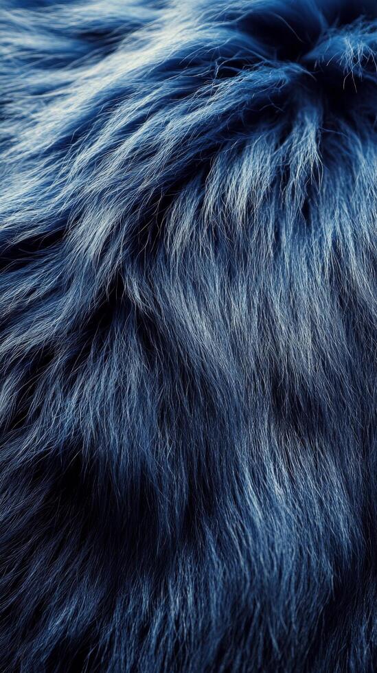 Soft blue fur texture close up showcasing vibrant hues and intricate details photo