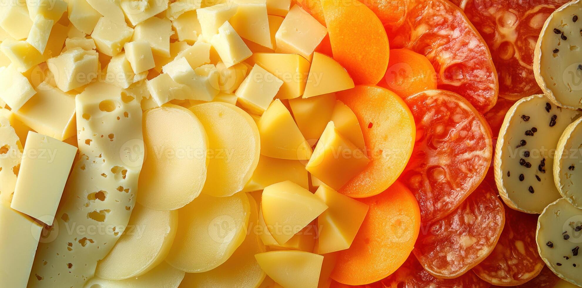 Assorted Cheeses, Salami, and Dried Tomatoes photo