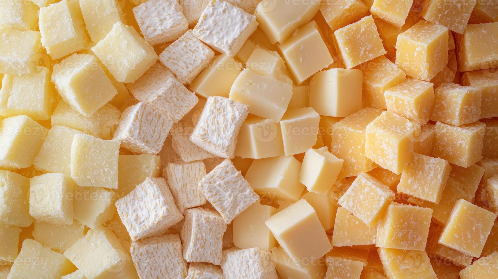 Close-up of Three Types of Cut Cheese photo