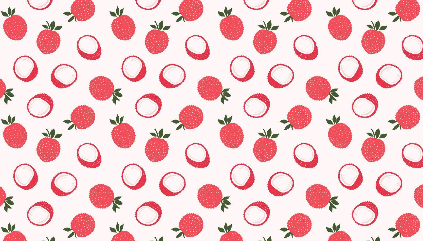 Lychee seamless pattern. illustration. Hand drawn background. vector