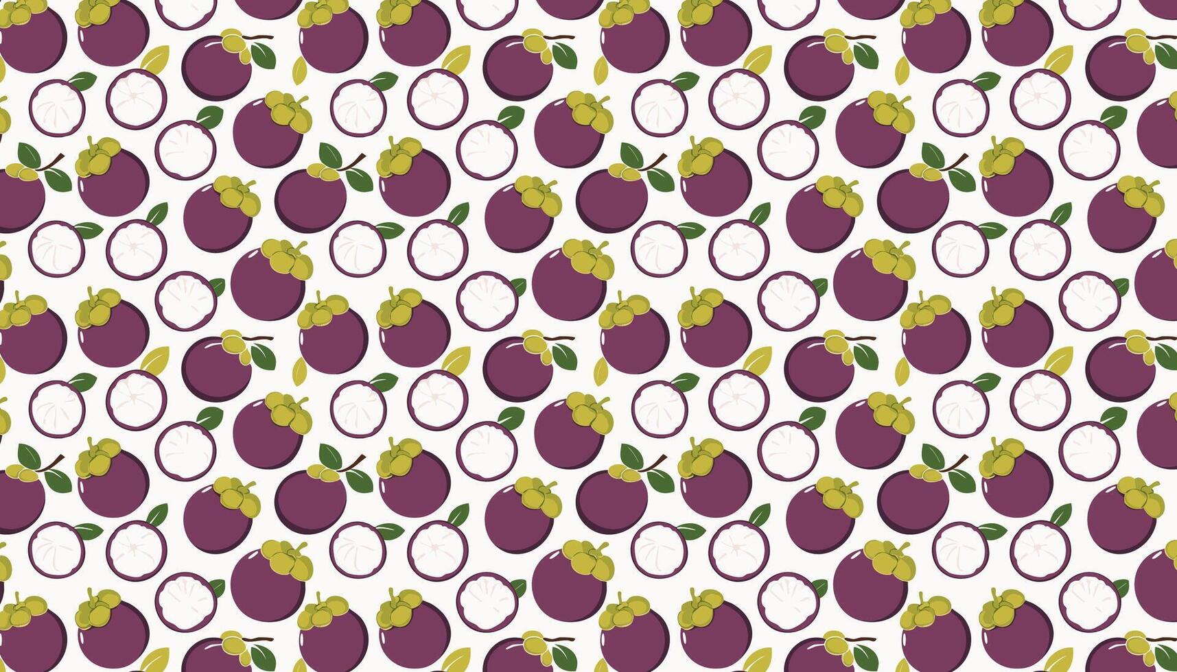 Seamless pattern with mangosteen fruit. illustration. vector