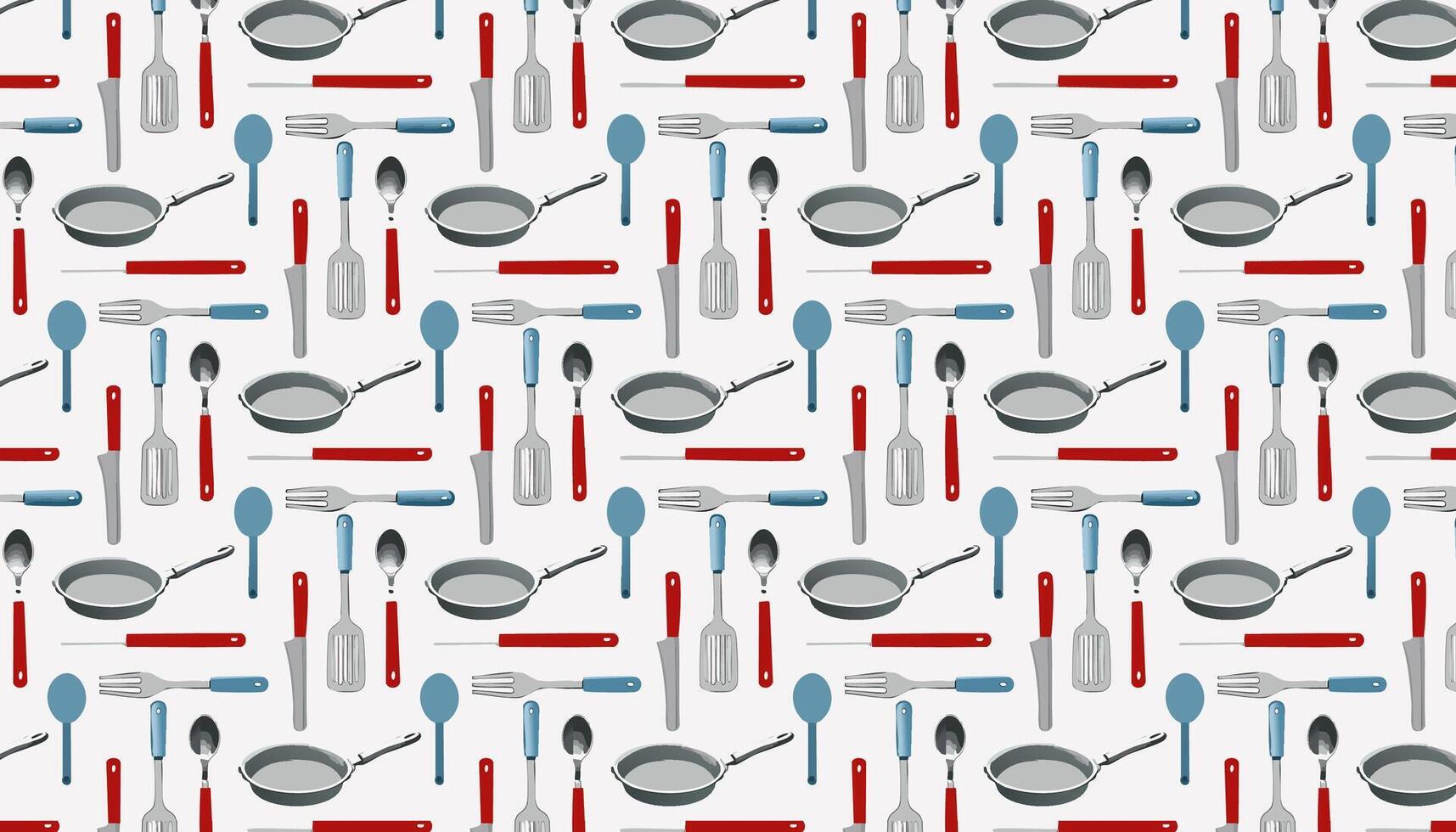 Pattern with kitchen utensils. illustration. vector