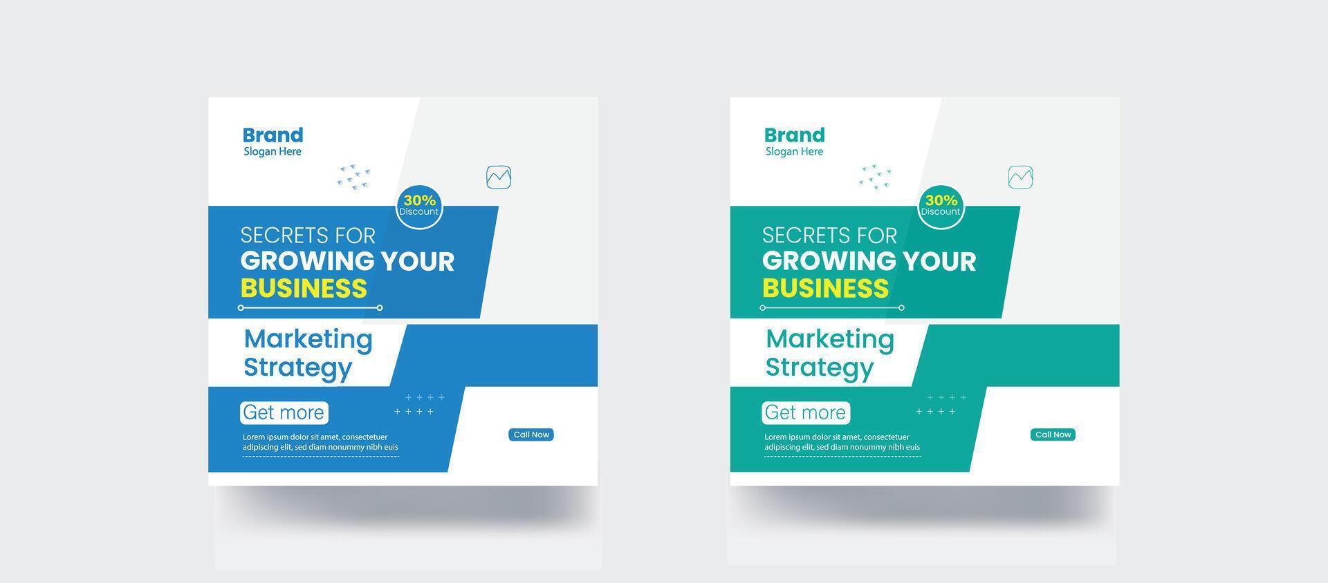Secret for growing your business social media post design template vector