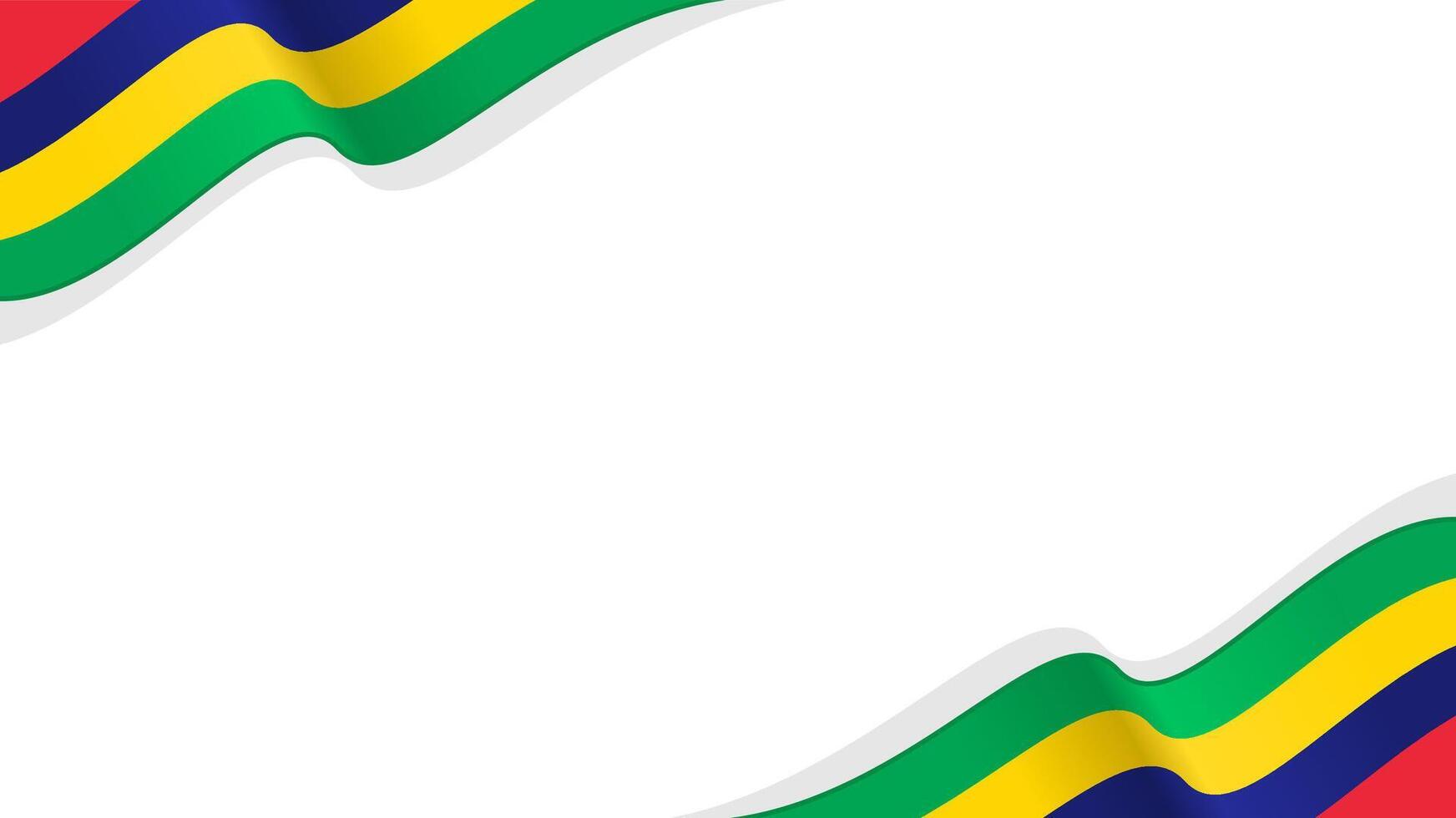 waving mauritius flag frame background with copy space for text. mauritius for national day vector