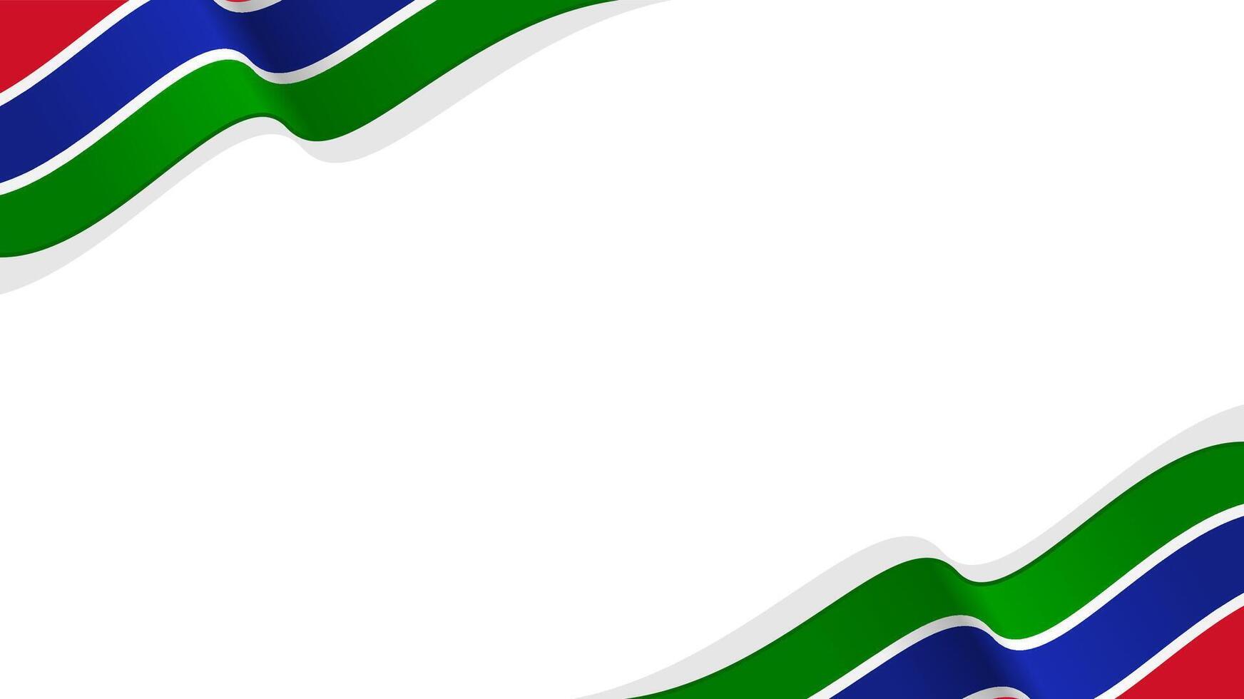 wavy gambia flag frame background with copy space for text. gambia national day vector