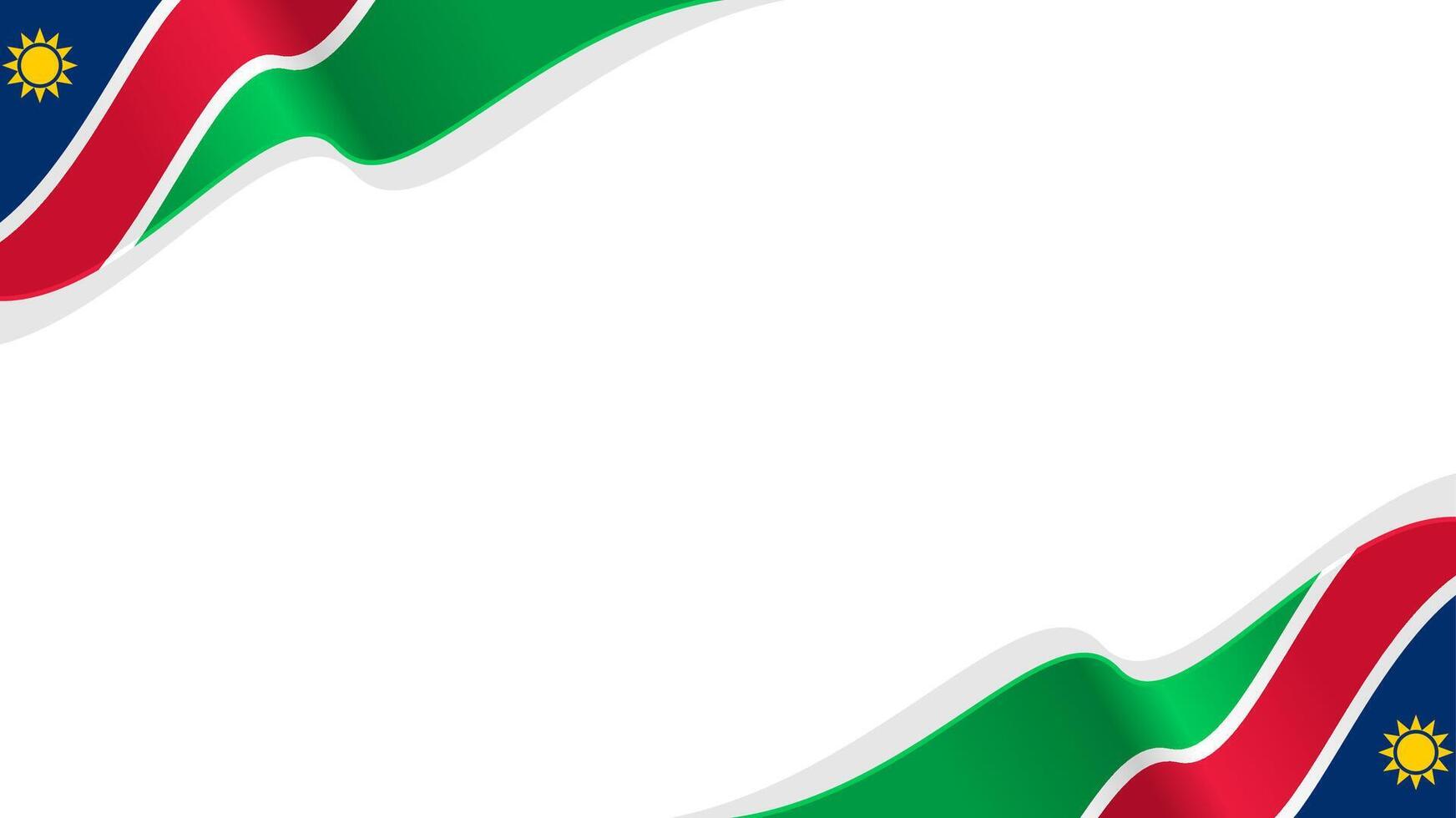 wavy Namibia flag frame background with copy space for text. Namibia national day vector