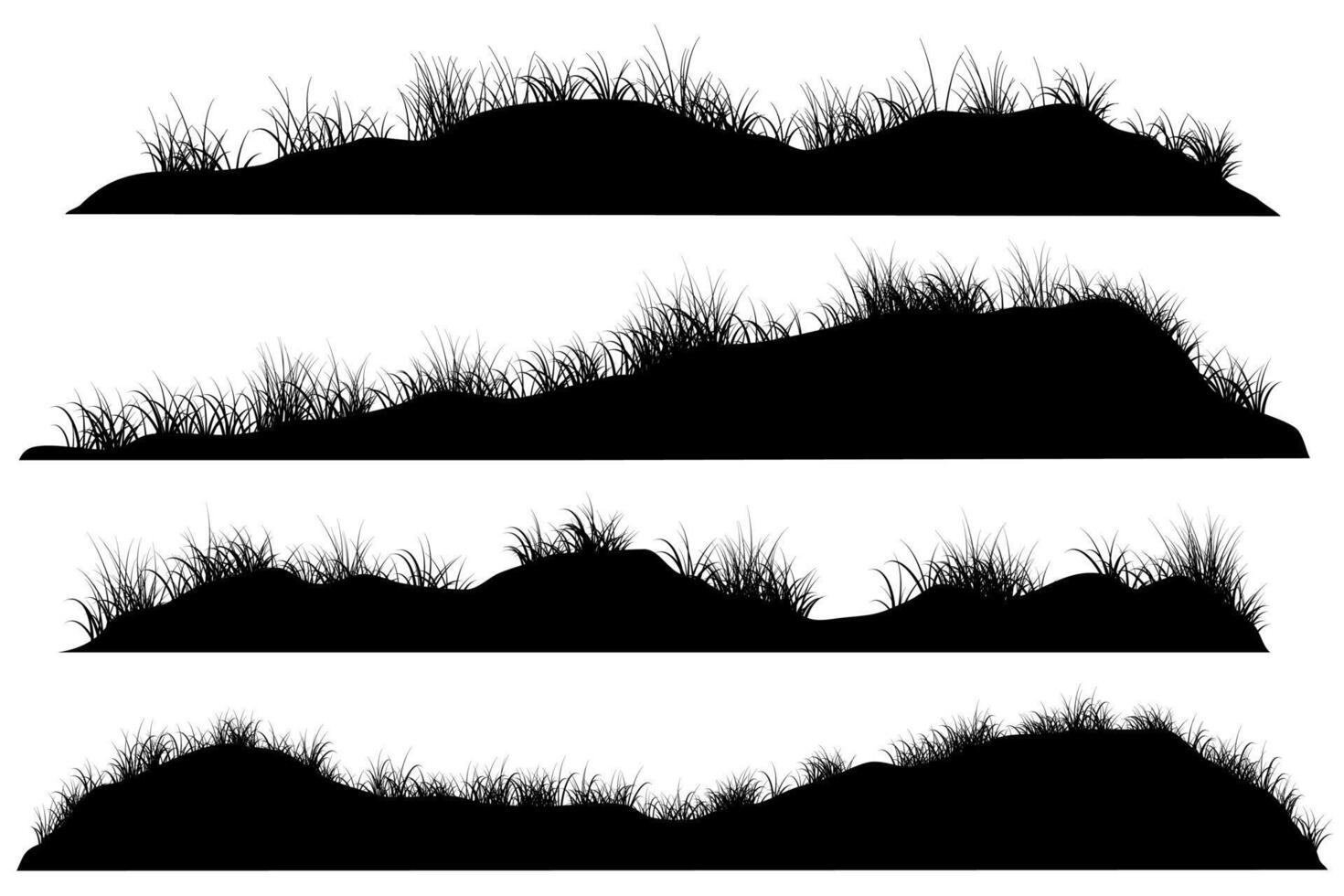 grass hill silhouette background vector