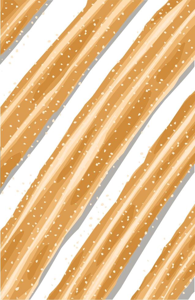 a pattern of bread with brown stripes and sweet sugar on white background vector