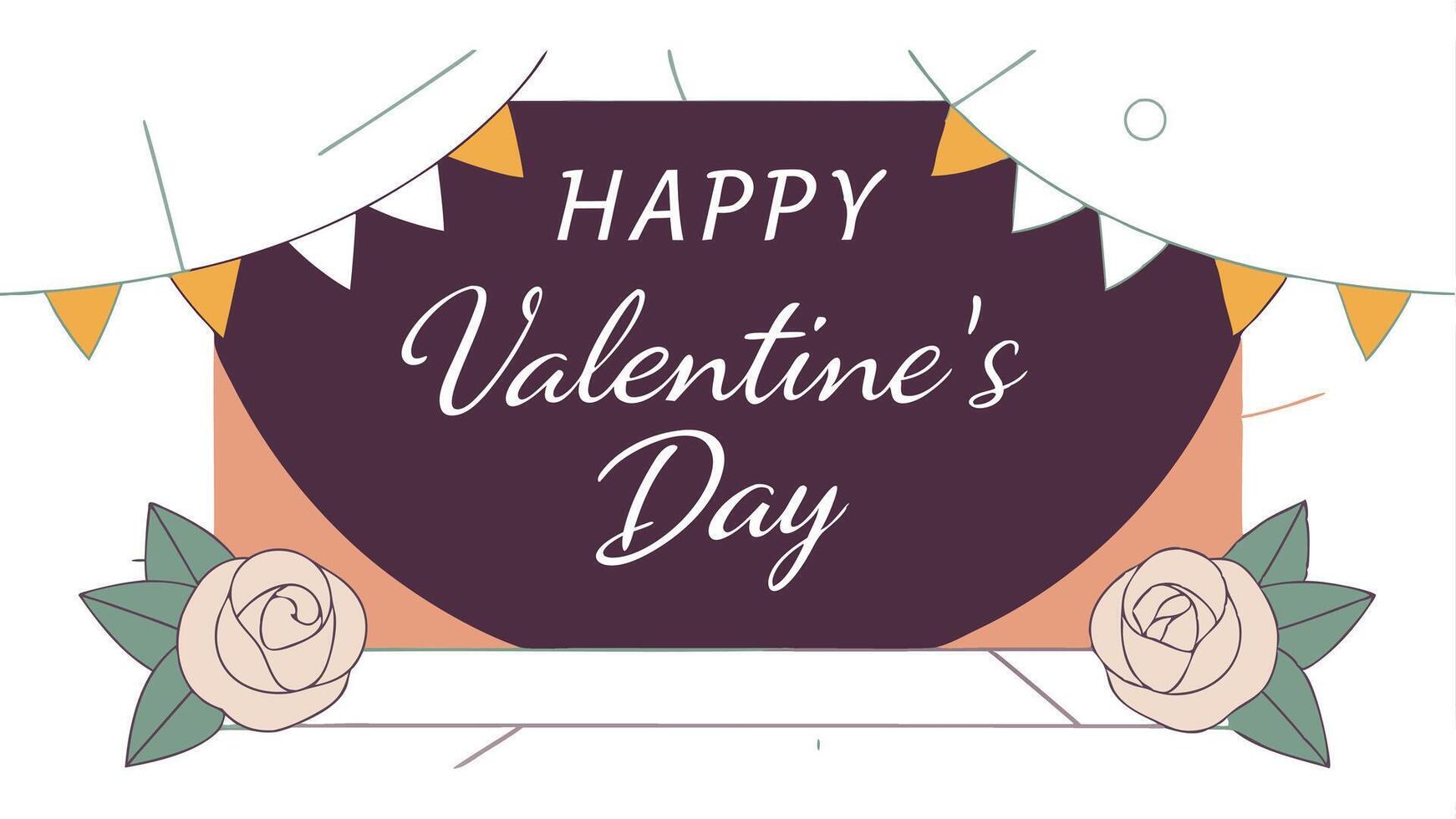 Valentine's Day text, , white lettering, red background vector
