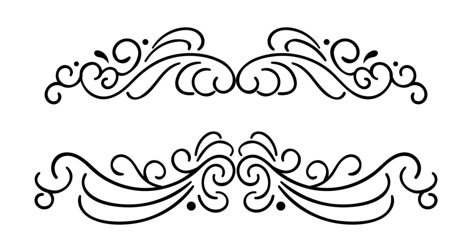 ornament divider collection on black and white colour vector