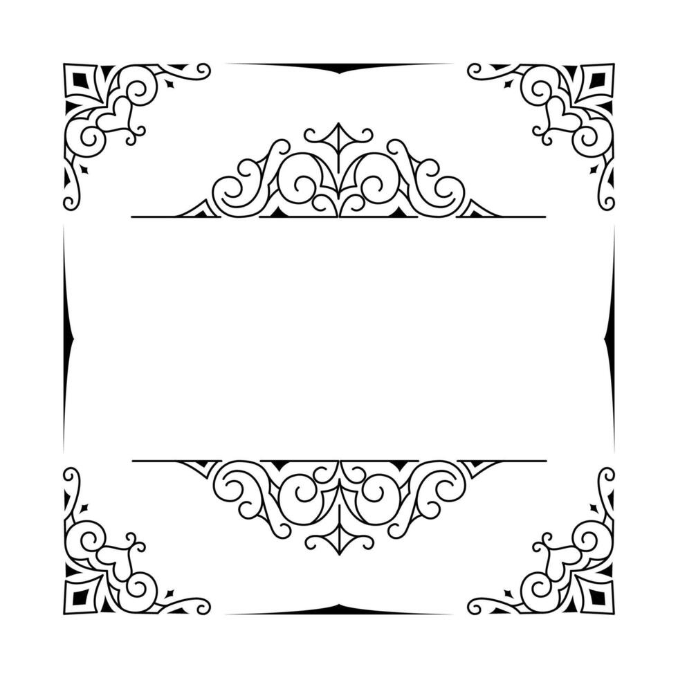 Elegant wedding invitation design with ornaments on black colour vector