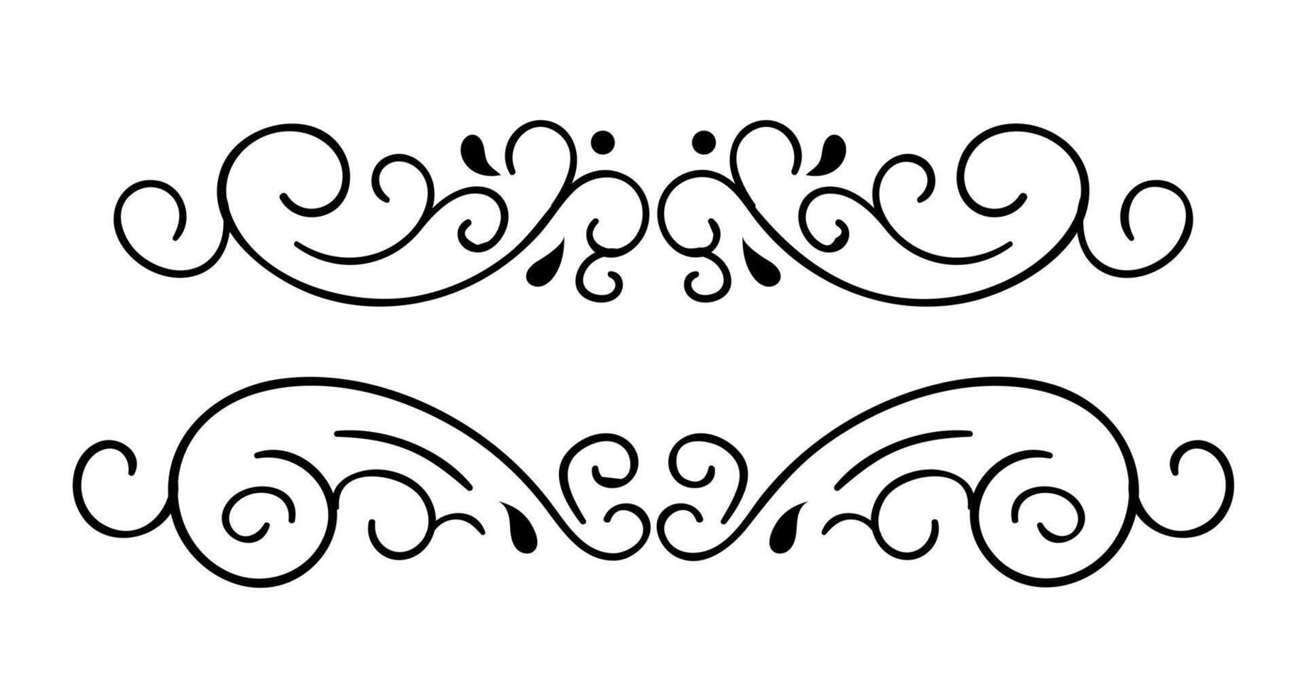 Set of decorative swirls divider vector