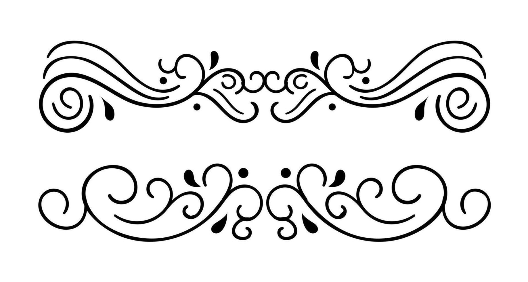 two ornament divider collection vector
