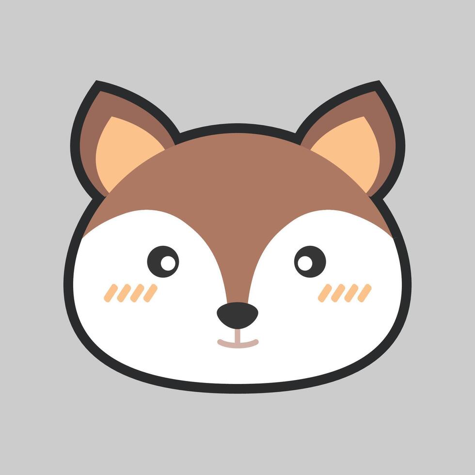 deer head with outline flat design. vector