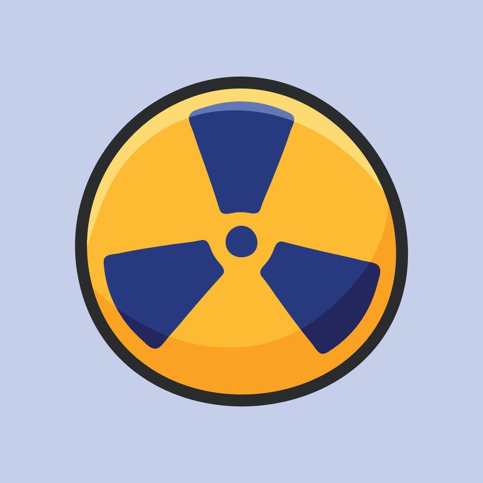 biohazard circle sign with outline flat design. vector