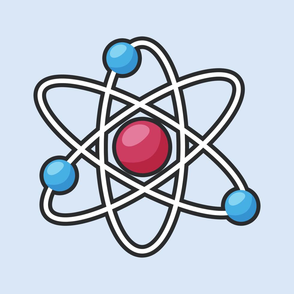 atom circle with outline flat design. vector
