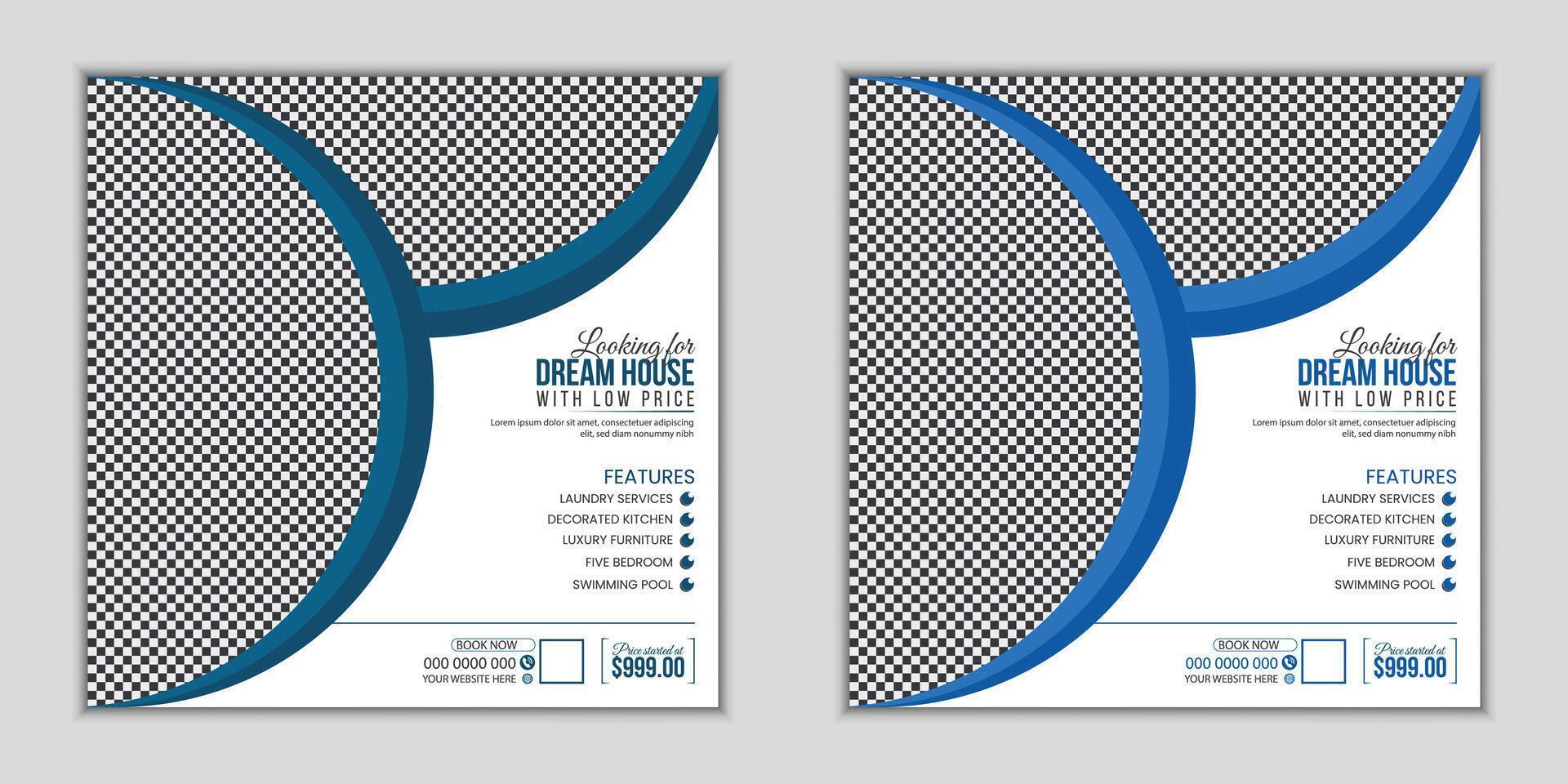 Creative Property Listing Social Media Banner Template vector