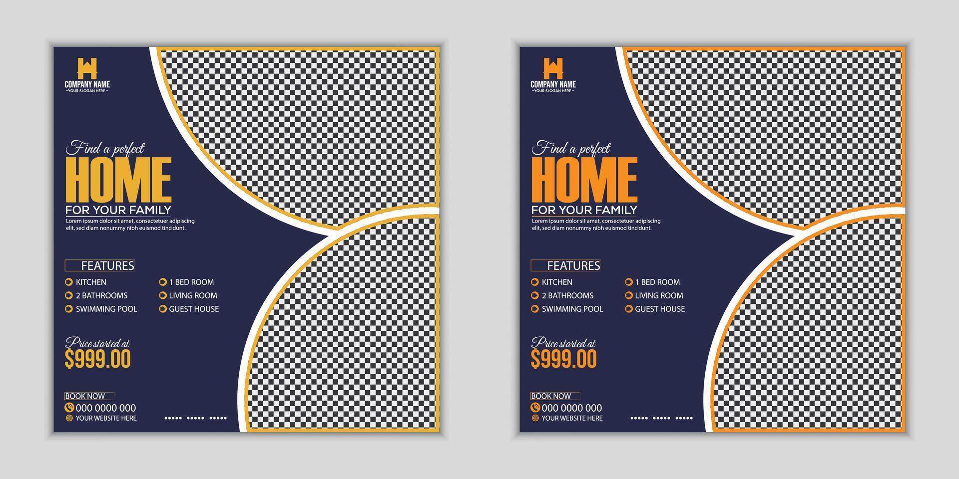 Real Estate Investment Social Media Post Design vector