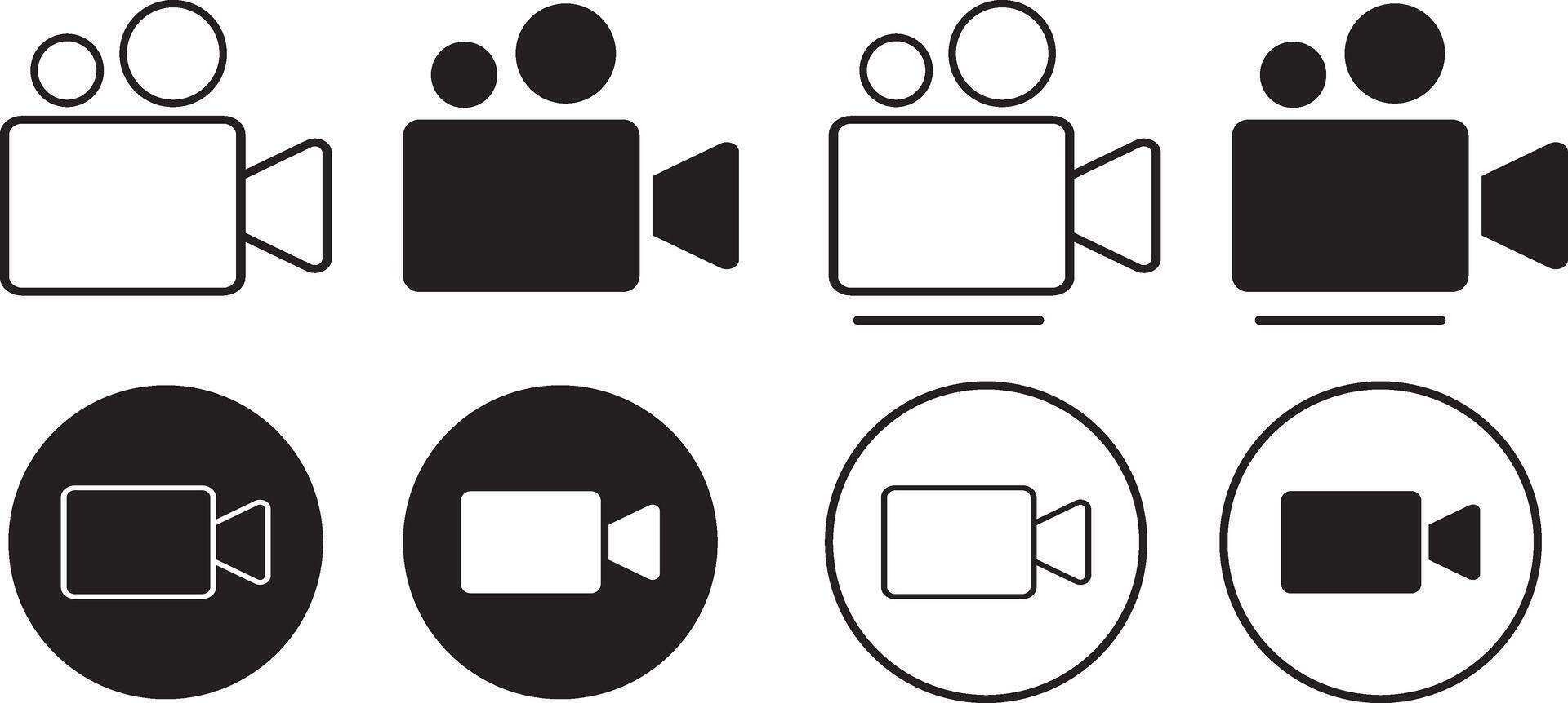 camera icon set. Line and bold style camera symbol. Camera sign vector