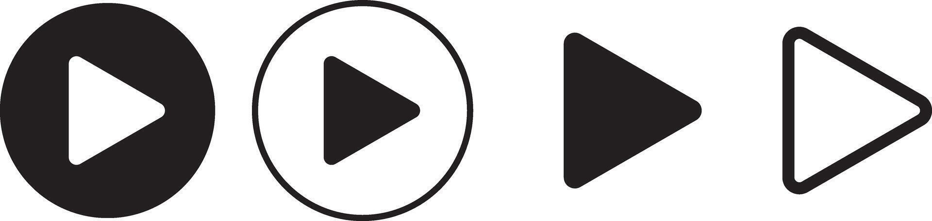 Play button icons. Line style play button. music play vector