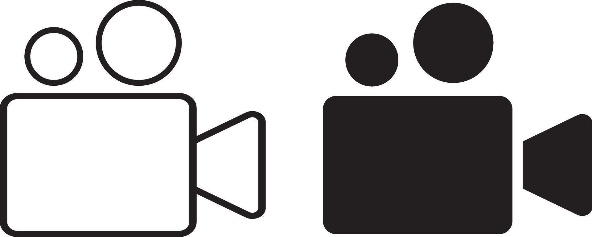 camera icon set. Line and bold style. camera symbol. vector