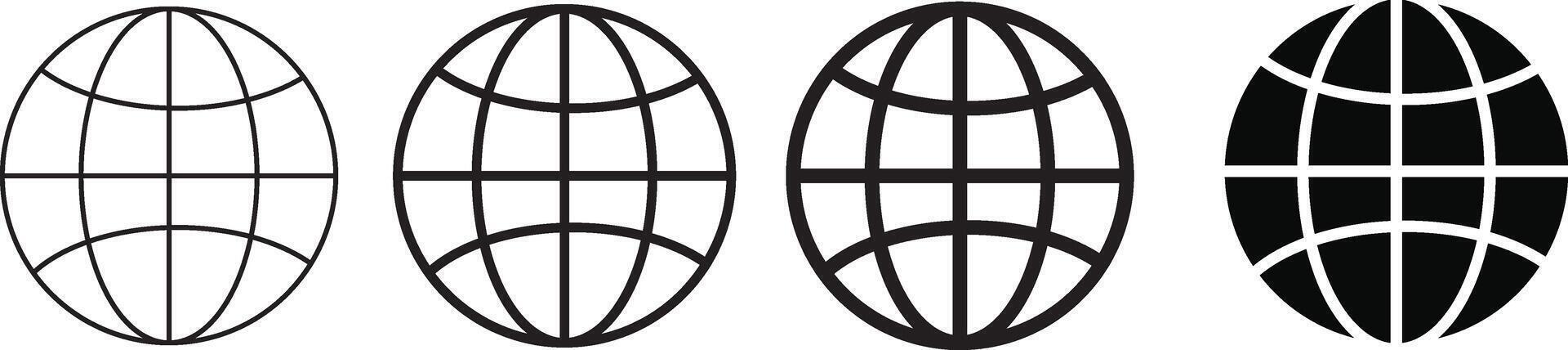 Website icon set. Web icons. Globe symbol vector