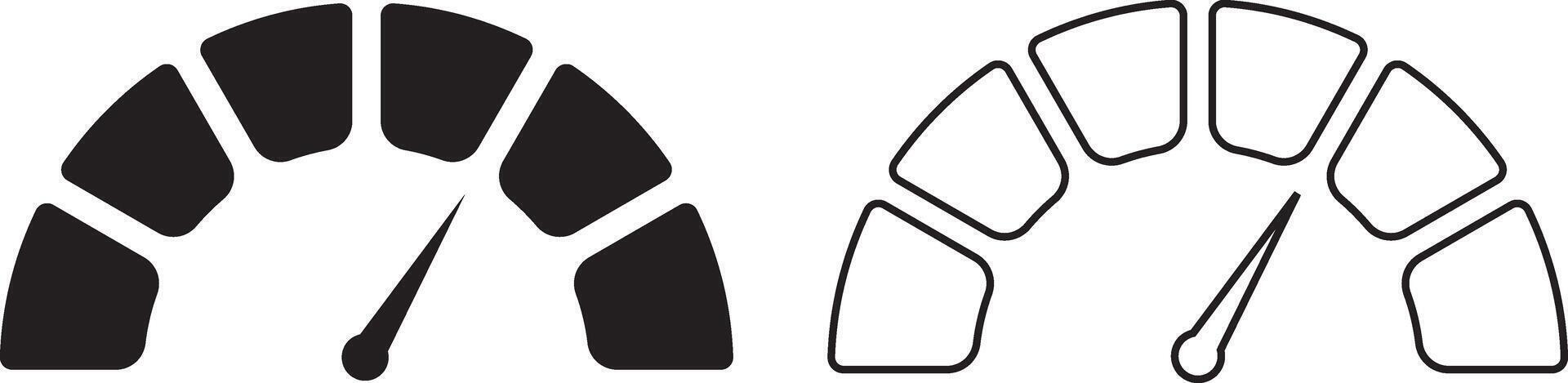 Speedometer icon set. Speed indicator symbol. vector