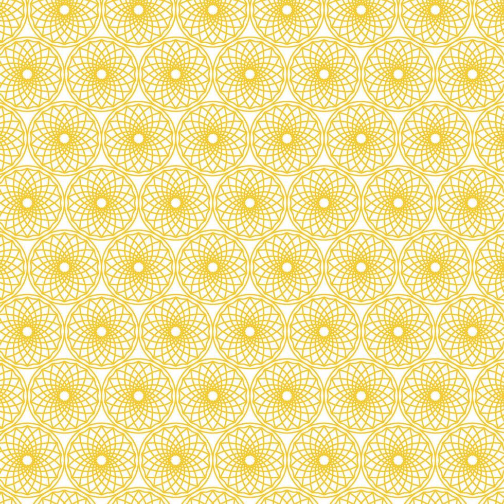 Intersecting Curved Lines and Circular Shapes Forming Seamless Geometric Ornament vector