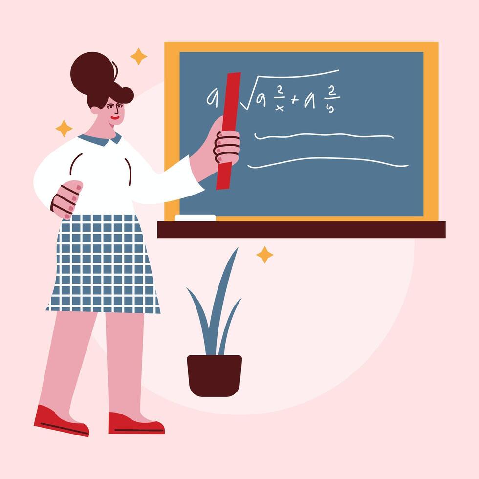 teacher teaching student education school illustration vector