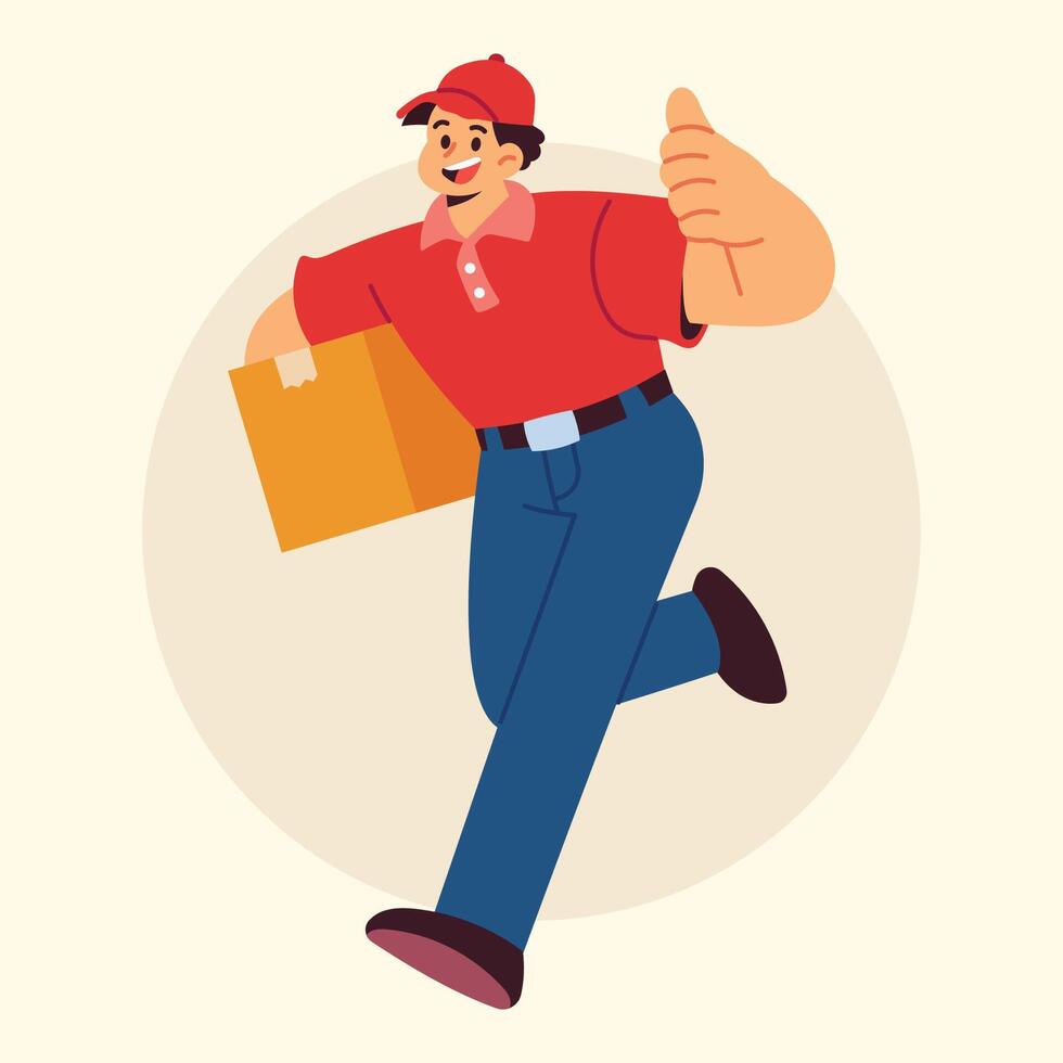 Man Delivery Courier Illustration vector