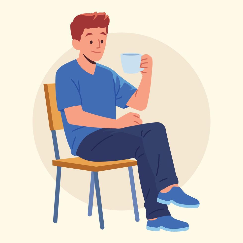sitting people illustration vector