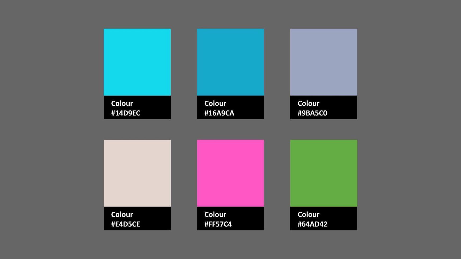 color palette featuring six vibrant swatches. Ideal for design projects vector