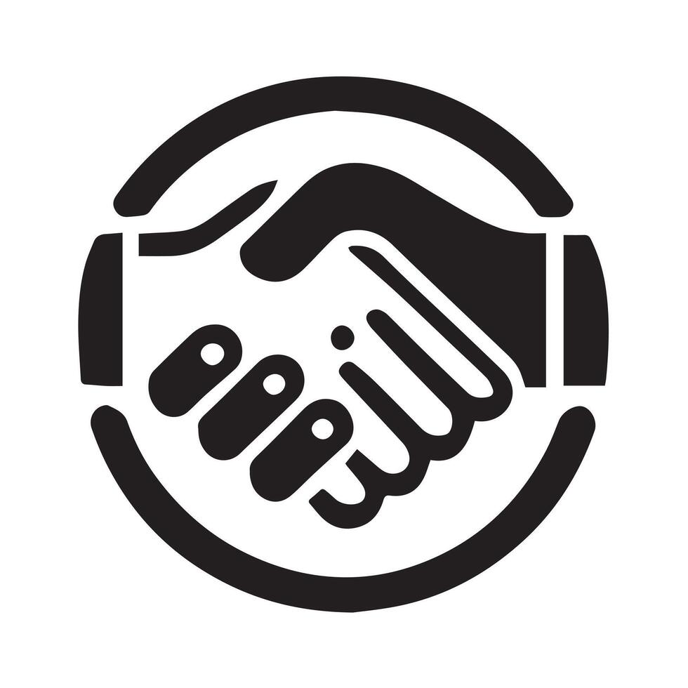 graphic depicts a business icon handshake vector