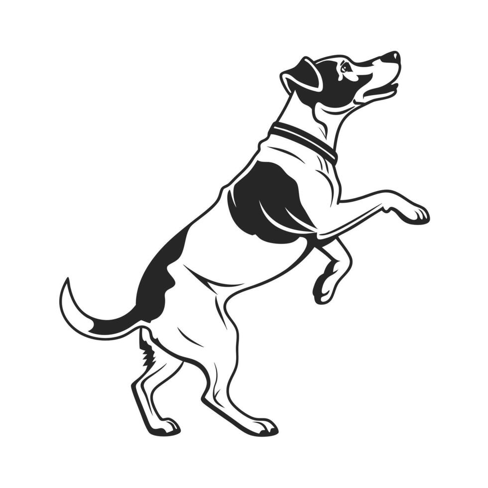 A bold, black and white silhouette of a dog vector